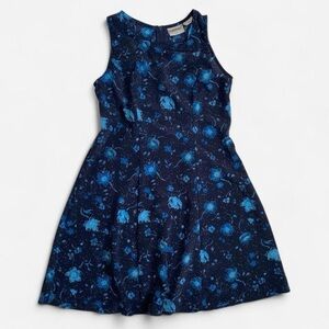 Vintage blue floral sleeveless dress